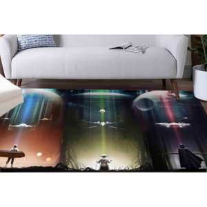 Tapis imprimé Star Wars, meilleur tapis sur le thème du cinéma, tapis spatial moderne, cadeau de pendaison de crémaillère, tapis à poils doux - Product Image 4