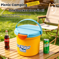 Seau à glace portable, bac à glaçons, seau à glace pour le camping en plein air, boîte à glaçons, récipient pour refroidir les boissons