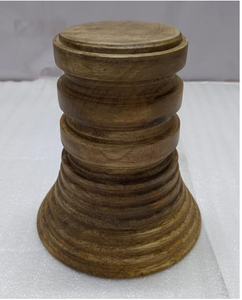 Bougeoir pilier en bois de manguier écologique de ferme vintage Moyen haut sculpté à la main pour les ensembles de vaisselle de vacances à la maison - Product Image 4