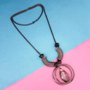 Collier de déclaration Urthn 1108821 Collier de perles de mode oxydé noir - Product Image 1