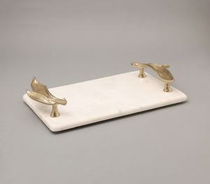 Bandeja DE SERVICIO DE ESPEJO rectangular de lujo con asas de diseño de leopardo para decoración del hogar y comedor - Product Image 2