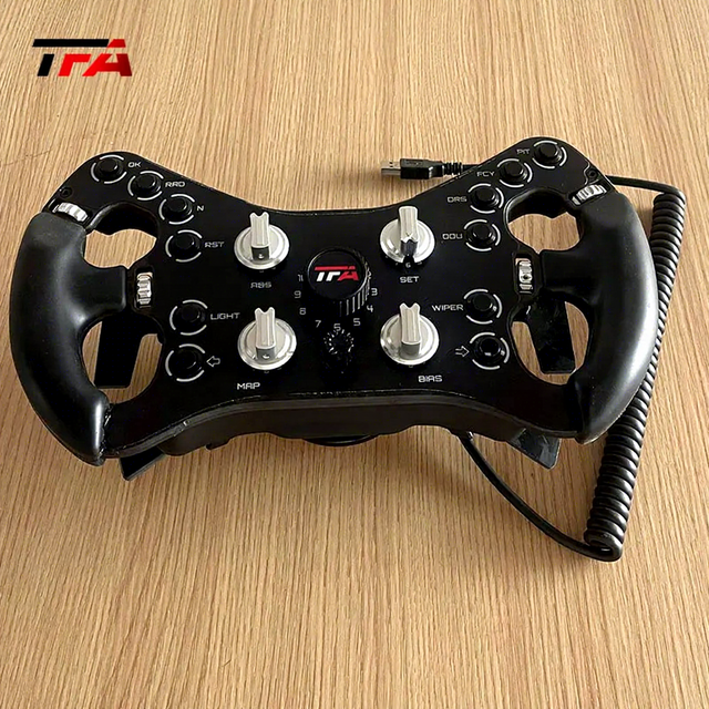 Racing Steering Wheel Gaming Steering Wheel Simracing Steering Wheel Setup with Force Feedback Stand Plate for Simulator Rig
