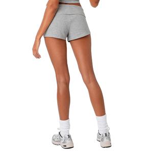 Shorts de yoga décontractés pour femmes, taille haute, en coton côtelé, coupe ajustée, taille basse, pliables, pour l'été, 2026 - Product Image 4