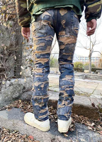 Personnalisation Jean Homme Vintage Tendance 3D Taille Mi-Haute Coupe Bootcut Hiver Délavé Léger Séchage Rapide Polaire Effet Usé ODM