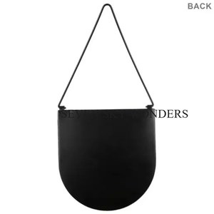 Jardinières suspendues jardin ferme Pots de fleurs et tenture murale décorative couleur noire jardinières en métal enduit de poudre artisanat - Product Image 4