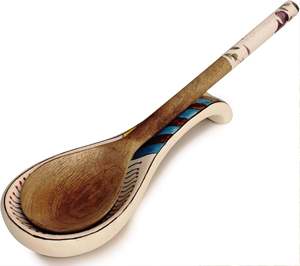 Reposacucharas Individual de Acero Inoxidable Pulido MIRHA, Color Blanco Personalizado, Hecho a Mano, Ecológico, Apto para Lavavajillas, Microondas y Horno - Product Image 2