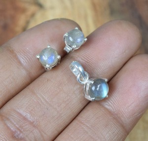 925 argent Sterling classique boucles d'oreilles pendentif ensemble Boho Style fait à la main Labradorite pierres précieuses bijoux pour les mariages fêtes - Product Image 4