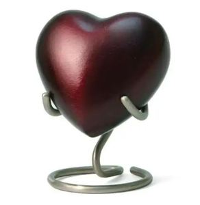 Urnas Ataúd urna funeraria osario cinerario Urna de cremación conmemorativa humana Estilo de corazón rojo Adulto mascota latón y caja funeraria Recuerdo - Product Image 1