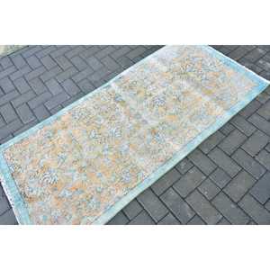 Alfombra Turca de 3x6.3 pies, Alfombra Azul Vintage de Estilo Suroeste - Product Image 2