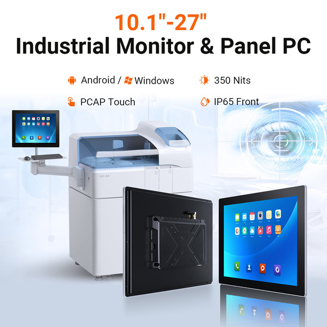 15.6 17 19 23.8 27 Inch IP65 Waterproof Wall Mount Embedded Core 6th to 13th Gen CPU/Android Fanless Touch Screen Industrial PC