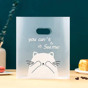 ถุงพลาสติกใสแบบสั่งทำพร้อมโลโก้พร้อมด้ามจับไดคัทสำหรับถุงช้อปปิ้งสำหรับธุรกิจขนาดเล็ก - Product Image 5