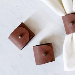 Servilletero de cuero PU Vintage al por mayor para decoraciones de fiestas y suministros de mesa de Hotel Material metálico duradero - Product Image 5