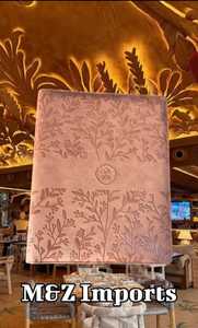 JALA PU Leather Matt Black Menu Folder Floral Embossed Design ISO Certified Wine Cocktails Restaurant Use Model MZMNB-52 - Product Image 2