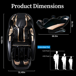 NOUVEAU ORIGINAL 4D Zero Gravity Full Body Stretch SL Track Commande vocale Repose-pieds amélioré Noir - Product Image 2