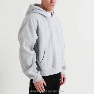 New Wholesale Men's High Quality Solid <b>Oversized</b> <b>Hoodie</b> Knitted <b>Long</b> Sleeve Plain Streetwear Hooded Collar <b>Hoodie</b> Blank - Product Image 5