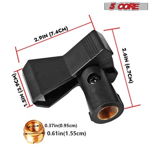 ที่ยึดไมโครโฟนแบบ 5 แกน 5 ชิ้น พร้อมอะแดปเตอร์สกรู 5/8 ถึง 3/8 นิ้ว - Product Image 3