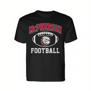 T-shirt classique à manches longues McPherson College – Design sportif vintage durable avec motif arche pour les fans de football et les amateurs d'athlétisme - Product Image 3