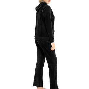 Ensemble de survêtements en velours pour femmes à manches longues deux pièces de couleur unie survêtement en velours pour femmes de haute qualité à vendre - Product Image 3