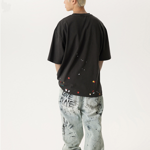 เสื้อยืดโอเวอร์ไซส์แบบเรียบ สไตล์วินเทจ ผ้าฝ้ายออร์แกนิค 100% คุณภาพสูง ทรงหลวม สตรีทแวร์ ผลิตตามสั่ง (OEM) - Product Image 6