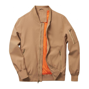 Chaqueta cortavientos ligera abrigo para adultos jóvenes chaqueta de poliéster con cremallera completa para hombres chaqueta sostenible personalizada Letterman Bomber - Product Image 1