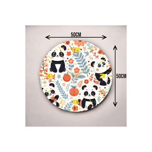 Estampado colorido Panda Patrón 50cm Mesa silenciosa de madera Reloj de pared Número Regalo - Product Image 2