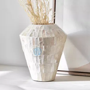 New arrival natural handmade mother of pearl decorative vase, flower vase for home decoration, living room decor made in Vietnam