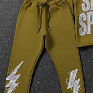 New Trending Men's Distressed Patchwork Tracksuit Custom Made Street Wear Tracksuits <b>Set</b> With <b>Embroidery</b> Work - Product Image 3