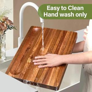 Tabla de servir de cocina multifuncional Rectangular y bandeja Real Acacia Durable Tabla de cortar y bloque respetuoso con el medio ambiente con logotipo - Product Image 6