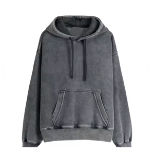 Sudaderas con Capucha de Primera Calidad, 100% Algodón Orgánico, Invernales, Casuales, Transpirables, Ecológicas, con Efecto Desgastado para Hombre - Product Image 1