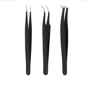 Pince à cils élégante en acier inoxydable japonais Fibertip tailles personnalisées haute qualité usage professionnel pointe pointue en gros - Product Image 6