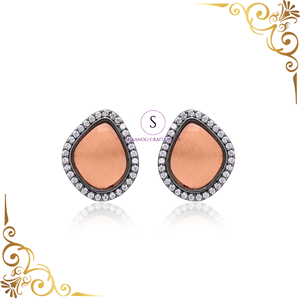 Hermosos pendientes de plata oxidados Ad Stone declaración tradicional mujer joyería piedras para boda Haldi ,mehndi, Sangeet Wear - Product Image 4