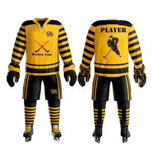Prix d'usine sur mesure de qualité supérieure prix raisonnable uniforme de hockey sur glace 100% tissu polyester uniforme de hockey sur glace - Product Image 3