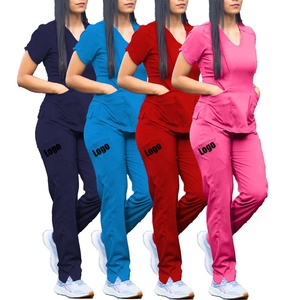 Women's High Quality Spandex Nursing <b>Scrubs</b> Custom Logo Hospital Jogger Uniforms Stylish Woven <b>Scrub</b> Sets-Wholesale Design - Product Image 1