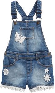 Denim High Quality <b>Dungaree</b> for <b>Women</b> Light Wash Distressed Vintage <b>Shorts</b> Effortless Style Bib Overall Button Printed Trendy - Product Image 5