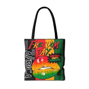 Borsa Tote Vivace per il Giorno della Liberazione degli Schiavi con Chiusura a Cerniera, Design Portatile in Tinta Unita - Product Image 2