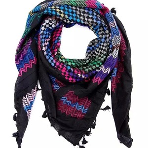 Marque de Luxe 2026 Foulard pour Femme en Coton et Lin, Hijab d'Hiver, Shemagh Arabe, Écharpe Arabe 100% Coton, Yashmagh, Keffiyah - Product Image 1