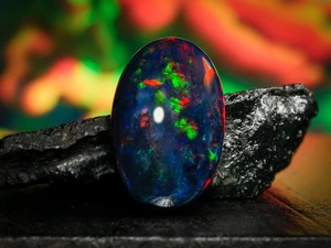 <b>7</b> Carat Ethiopian Black Opal Cabochon Oval Shape Welo <b>Fire</b> Opal AAA Quality Jewelry Making Loose Gemstone - Product Image 4