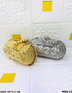 Embrague de fiesta de noche de metal de hierro hecho a mano de diseñador para damas embrague de piedra nupcial y monedero de fiesta con patrón único - Product Image 1