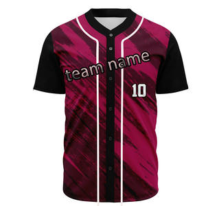 Maillots de Baseball personnalisés en gros d'usine 100% Polyester respirant Plus Size Options Hot Selling Blank Baseball Jersey - Product Image 1