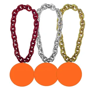 Haiwin Party Custom Big Chain 3D Jumbo Fan Chain Link Necklace Foam
