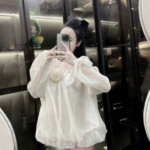 Citrouille à la mode au-dessus du genou robe hors épaule élégante manches longues Style doux motif solide pour les sorties de jour événements spéciaux - Product Image 2