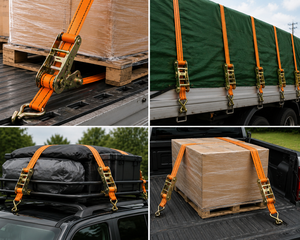 Sangle à cliquet de retenue de cargaison fiable 38mm 2000kg en polyester résistant à l'abrasion pour le transport routier Service OEM ODM - Product Image 2