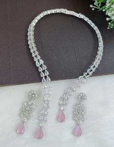 Conjunto de Collar de Diamantes Americanos de Primera Calidad para Mujer, Joyería Elegante con Aretes, Accesorios de Lujo para Fiestas y Bodas - Product Image 1