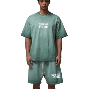 Conjunto de Camiseta y Pantalones Cortos de Verano para Hombre, de Alta Calidad, Estilo Liso, Talla Grande, con Logotipo Personalizado, 2026 - Product Image 1