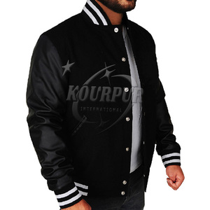 2025 Custom Made Men's College Varsity <b>Jacket</b> <b>Canvas</b> with Leather Sleeves for Daily Wear Reasonable Price - Product Image 3