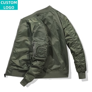 Abrigo corto LOGO personalizado rompevientos Deportes al aire libre Softshell Poliéster Chaqueta de bombardero de satén para hombre - Product Image 5