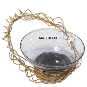 Unique Design <b>Glass</b> and Gold Plated Food <b>Serving</b> <b>Bowl</b> Fruit and Vegetables Candies <b>Bowls</b> Resorts Dinner Table Ware Food <b>Bowls</b> - Product Image 1