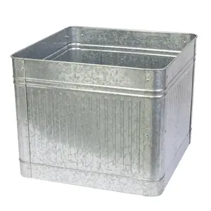 Maceta decorativa de forma redonda galvanizada de Metal duradero con acabado esmaltado de primera calidad para uso en exteriores - Product Image 6