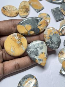 Lote de Gemas Naturales de Jaspe Malingano de Grado AAA, Cabujón Verde, Certificado por Terceros, Sin Tratamientos, Pulido a Mano para Joyería - Product Image 4