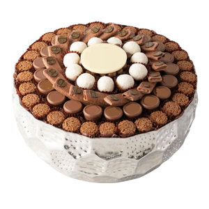 Prime Quality Silver Metal Round Chocolate Bowl Desserts Display Elegance Desserts <b>Sweets</b> Chocolate Server Bowl For Hot Sale - Product Image 2
